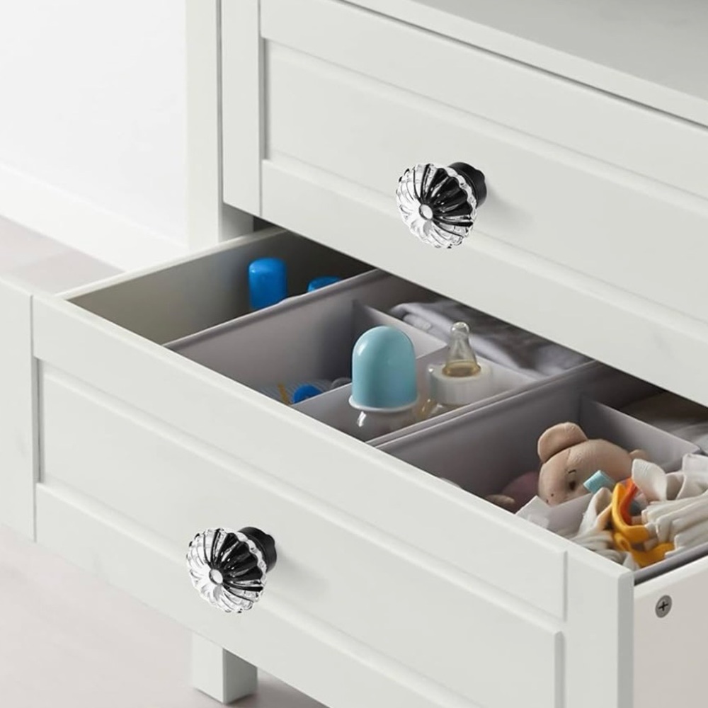 Flower Crystal Glass Cabinet Drawer Knobs 8 Pack  Oil Rubbed Bronze NEW